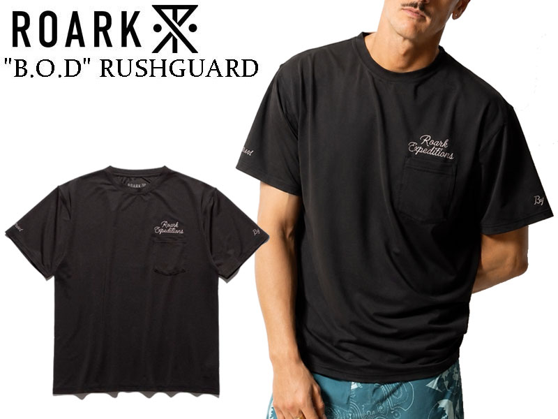 ROARK ロ弧線 ティーシャツ 半袖 ロゴタイプ BLACK 黒 黒いこと \