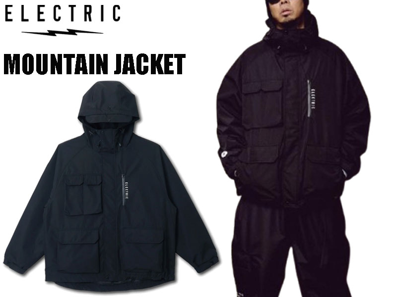 ELECTRIC エレクトリック MOUNTAIN JACKET マウンテンジャケット トップス ジャケット 防水生地 防水 アウトドア バス釣り バスフィッシング 釣り E25FJ03 正規品 エレク BLACK 黒 　