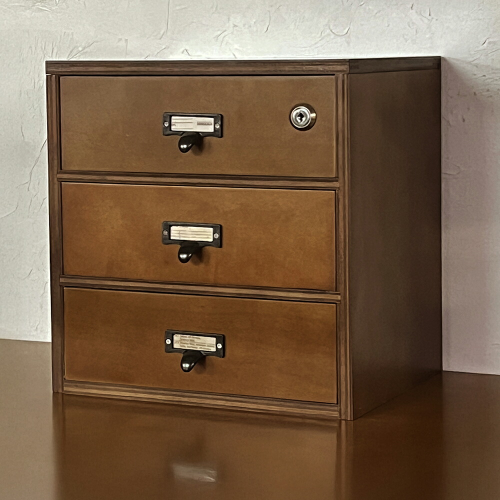 楽天市場】木箱 引き出し収納 3段 チェスト アンティーク ドロワー卓上