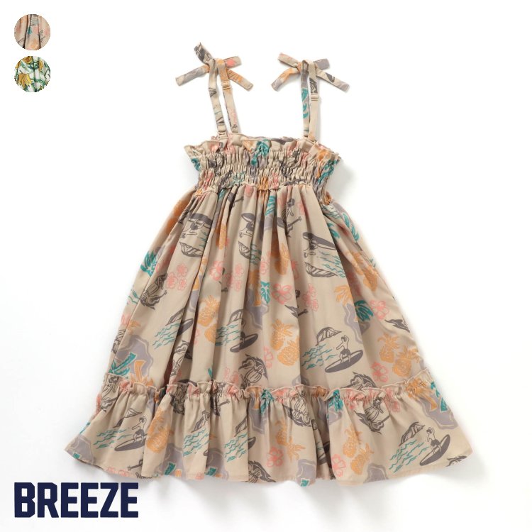 ブリーズ ドッキングワンピース 80サイズ Breeze フレアスカート ベビー 半袖tシャツ 女の子用 子供服 黒ベージュ 人気ブランドを 半袖tシャツ