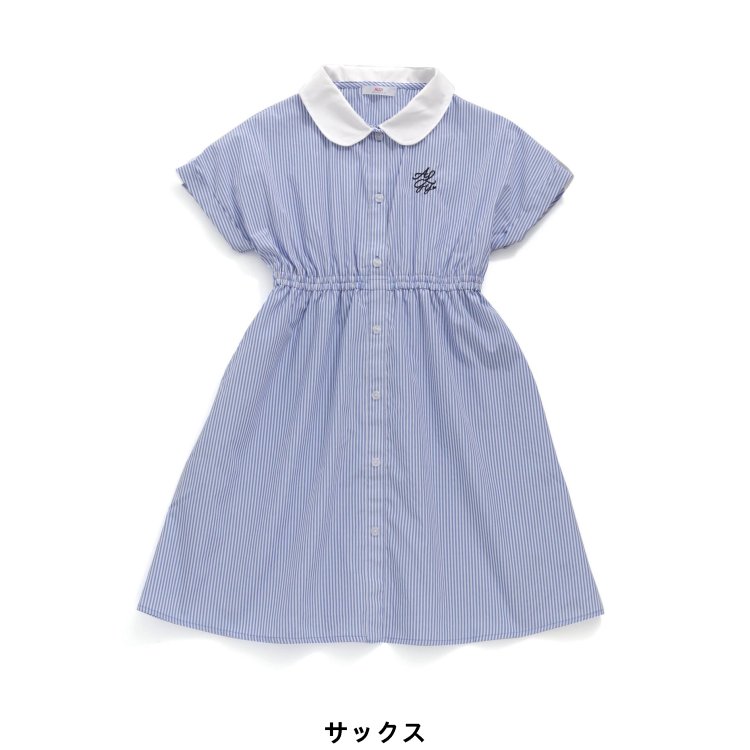 ストライプシャーリングシャツワンピ▽▽女の子アルジー子供服キッズベビーワンピースジャンパースカートかわいい夏夏物新作エフオーFO△△g317903