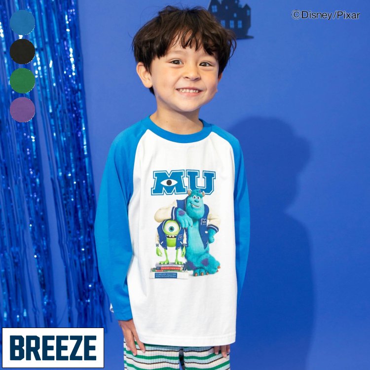 【SALE_60%OFF】【リンク】『モンスターズ・インク』『モンスターズ・ユニバーシティ』｜Tシャツ ▽▽ 綿100% 女の子 男の子 BREEZE ブリーズ 子供服 キッズ ベビー トップス ロンT 長袖 Disney ディズニー ハロウィン 秋 エフオー △△ j406135［返品不可］画像