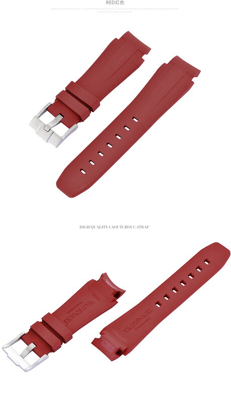 Rolex/ロレックス DeepSea/ディープシー 44mm 116660に適用VAGENARI ラバー ストラップ/ベルト バックル付き レッド