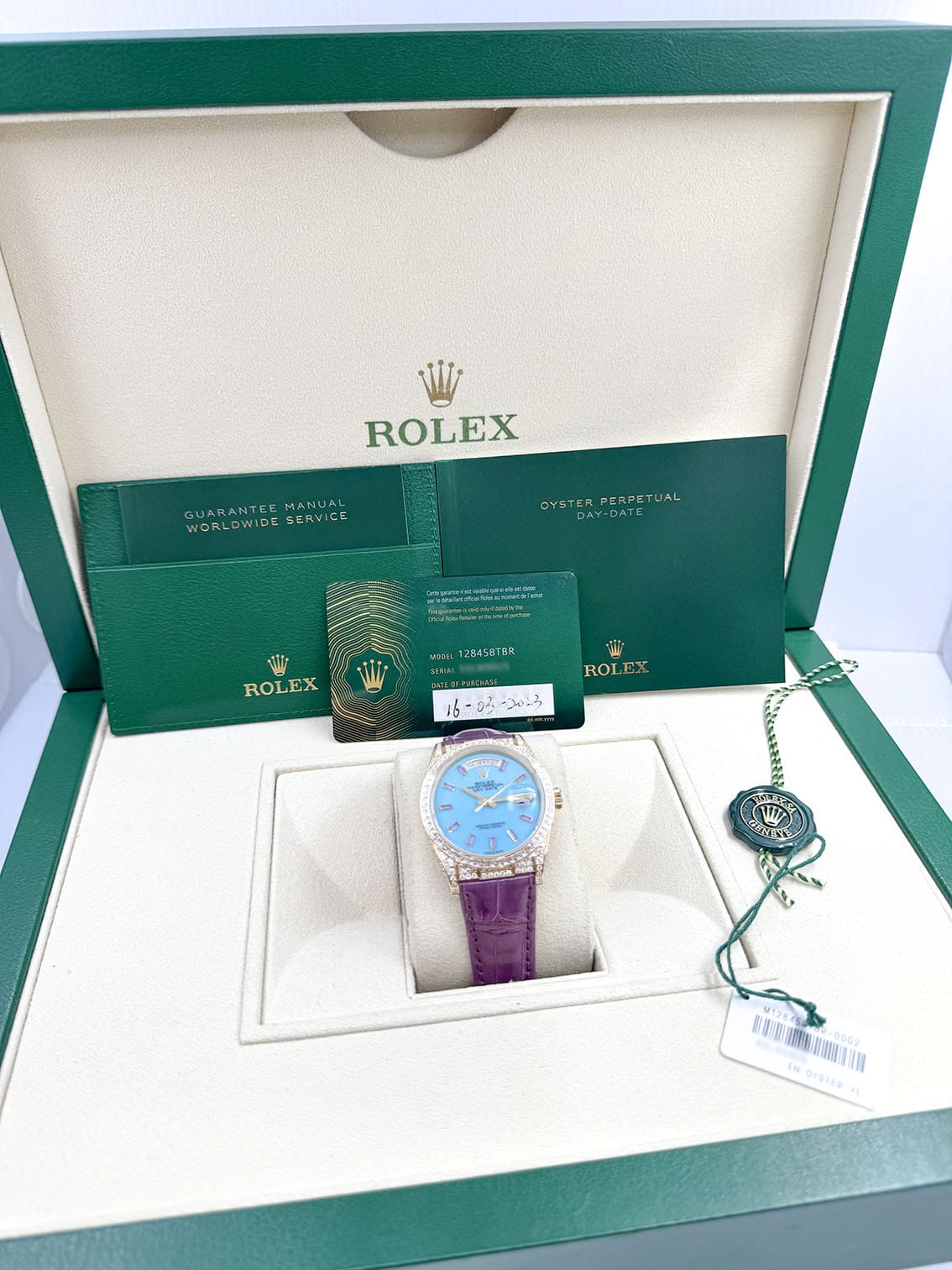 未使用】ROLEX/ロレックス Daydate デイデイト128458TBR ターコイズ10P