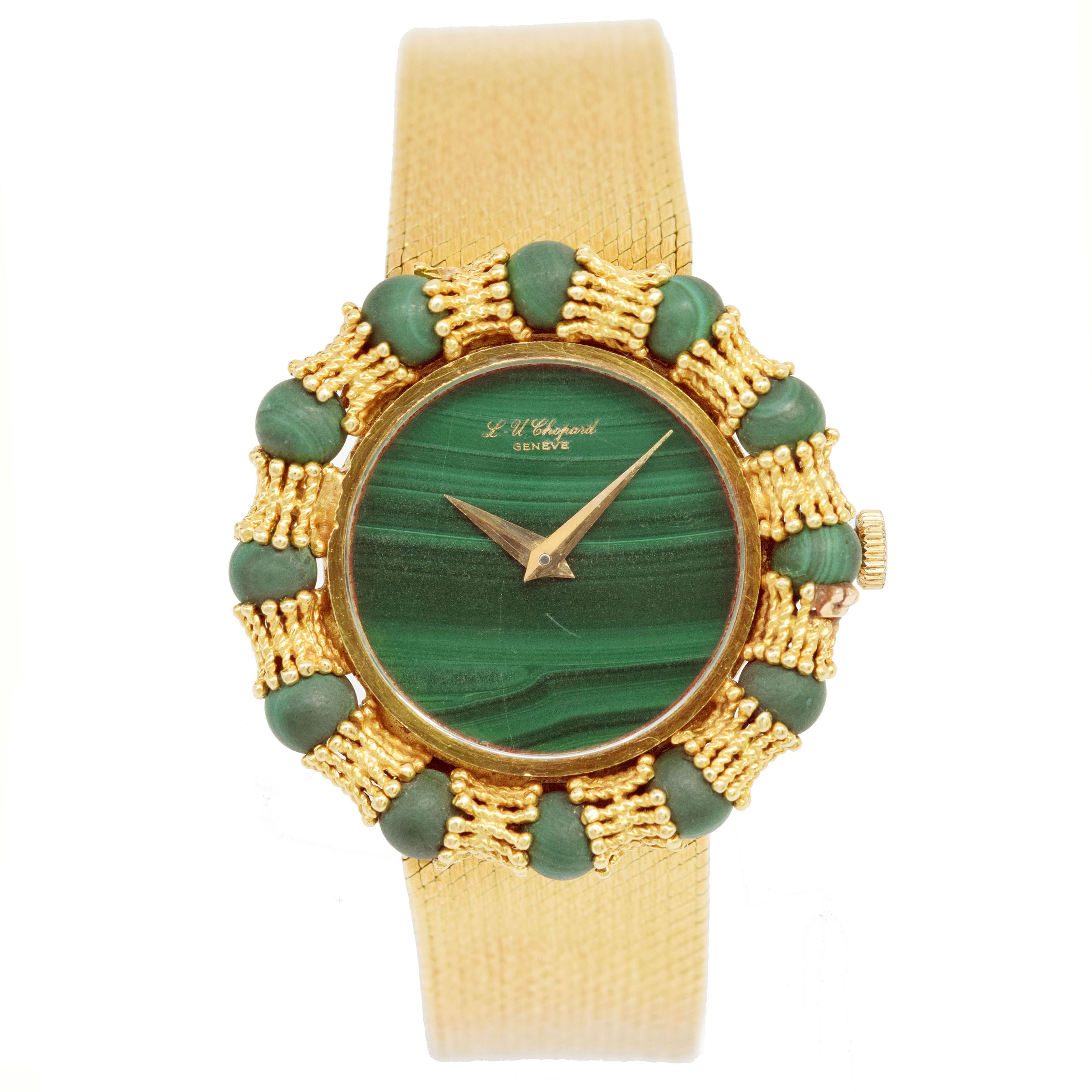 【アンティーク】Chopard/ショパール K18エローゴールド/マラカイト レディース腕時計 #HK10854｜ブレゲカメラ