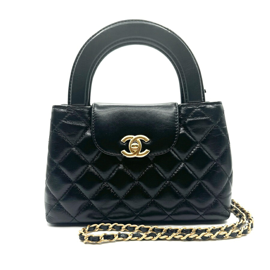 【中古美品】CHANEL/シャネル マトラッセ チェーンショッピングバッグ AS4416 ブラック ラムスキン CCロゴ #bw00920
