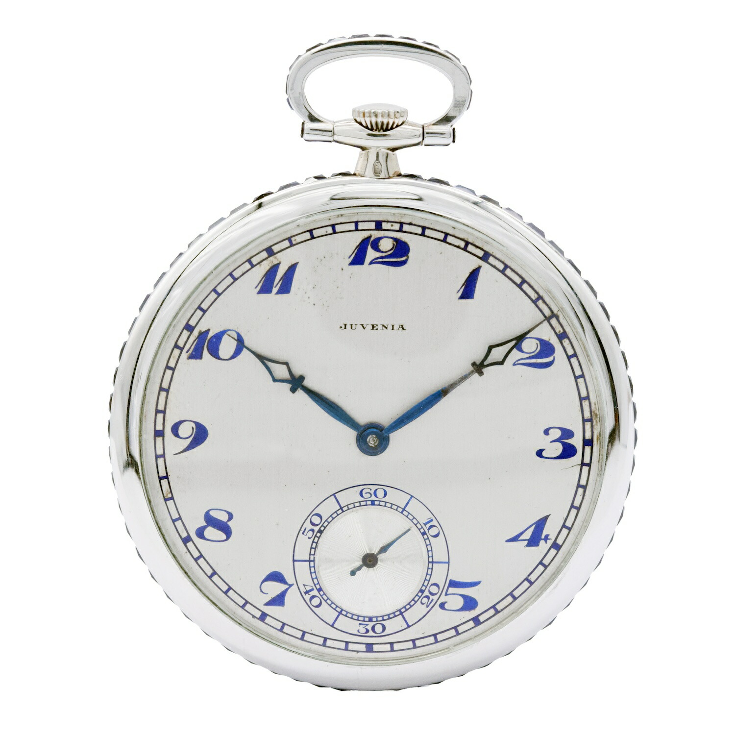 Juvenia/ジュベニア 懐中時計 ブルースティール スモールセコンド サファイア#HK11580｜ブレゲカメラ