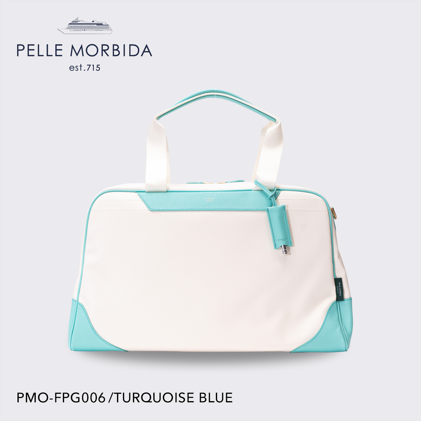 PELLE MORBIDA GOLF】 FPG006-ボストンバッグ TURQUOISE BLUE-