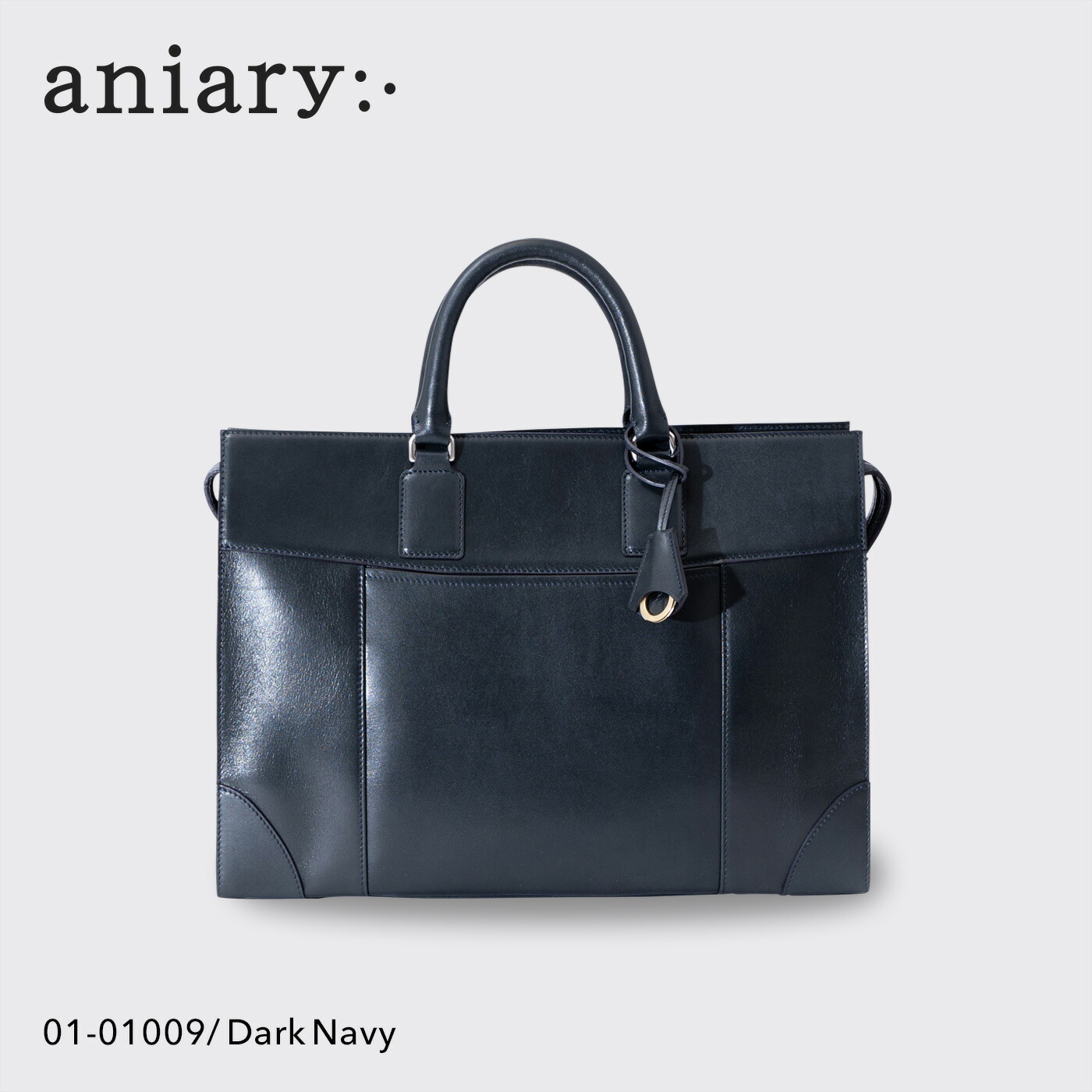 アニアリ ビジネスバッグ ウェーブレザー ブラック ブリーフケース