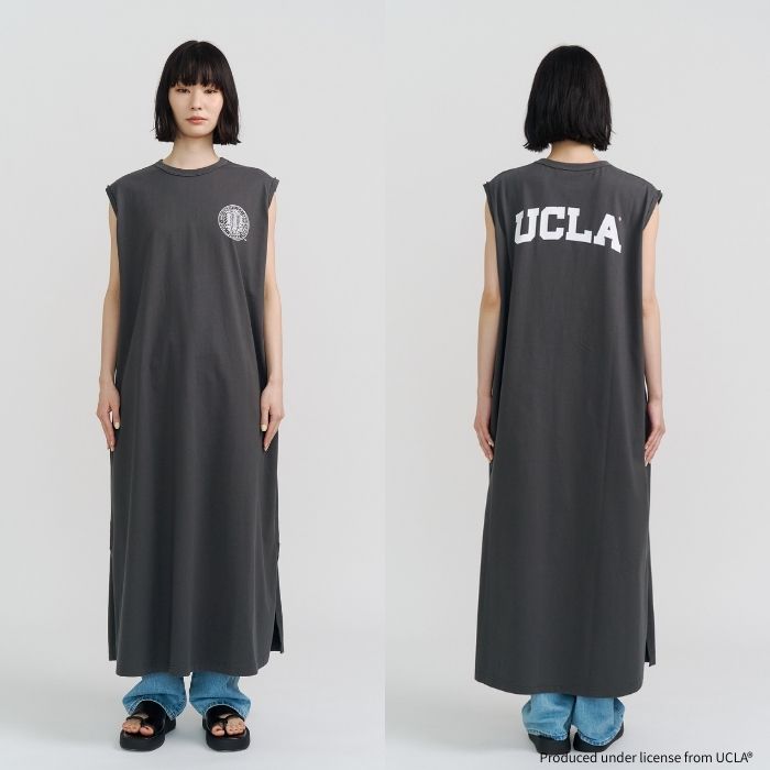 UCLA ONE-PIECE ワンピース 半袖 ロゴワンピース カレッジ レディース カジュアル ワンピ ゆったり 体型カバー おしゃれ 韓国ファッション 春 夏|BRICK SELECT