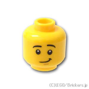 楽天市場 レゴ パーツ ミニフィグ ヘッド 黒い眉毛のニヤリ顔 驚き顔 Yellow イエロー Lego 部品 ブリッカーズ楽天市場店