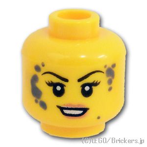 楽天市場 レゴ パーツ ミニフィグ ヘッド キリリ顔 泥汚れのニヤリ顔 Yellow イエロー Lego 部品 ブリッカーズ楽天市場店