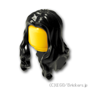 Lego Hair Long Wavy with Center Part x 1 Black for Minifigure