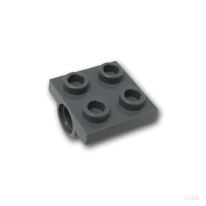 LEGO DARK BLUISH GREY 2 x 2 MODIFIED PLATE WITH PIN HOLE X 4 PART 2444