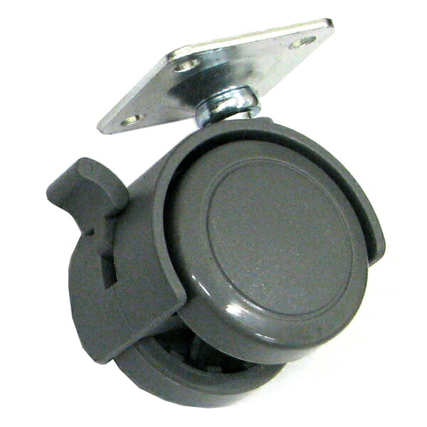 八幡ねじ 双輪キャスター 40mm ウレタン ストッパー付