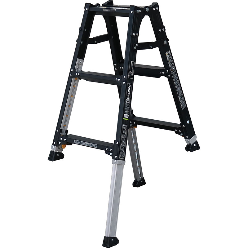 【メーカー直送】アルインコ 伸縮脚付はしご兼用脚立90cm ブラック PRW-90BK