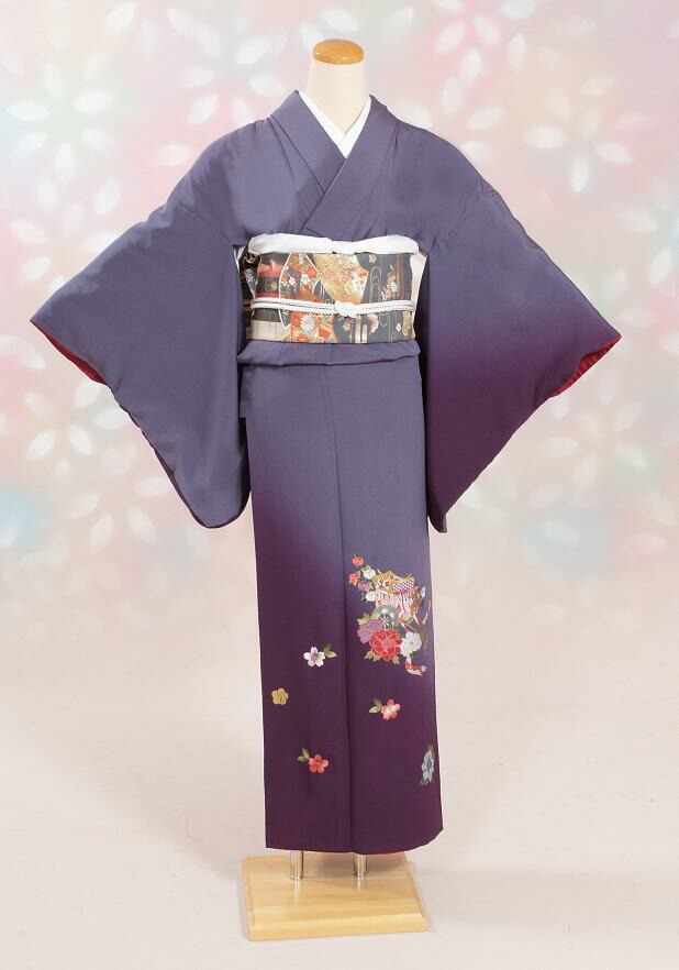 【なす紫色 小花菊】レンタル着物 きものレンタル 色着物 色きもの いろきもの 友人 親族 列席 結婚式 フルセット フルセットレンタル レンタル色着物 色着物レンタル 往復送料無料 4泊5日 着物一式 なす紫色 小花菊|レンタルきもの 蘭叶(らんか)