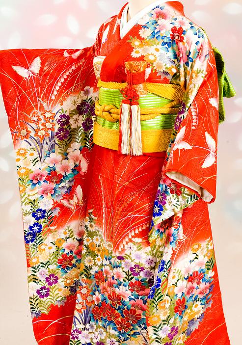 レンタル着物 きものレンタル 本振袖 ふりそで 和婚式 結婚式 和装結婚式 フルセット フルセットレンタル レンタル打掛 打掛レンタル 往復送料無料 4泊5日 打掛一式 赤色お引きずり|レンタルきもの 蘭叶(らんか)