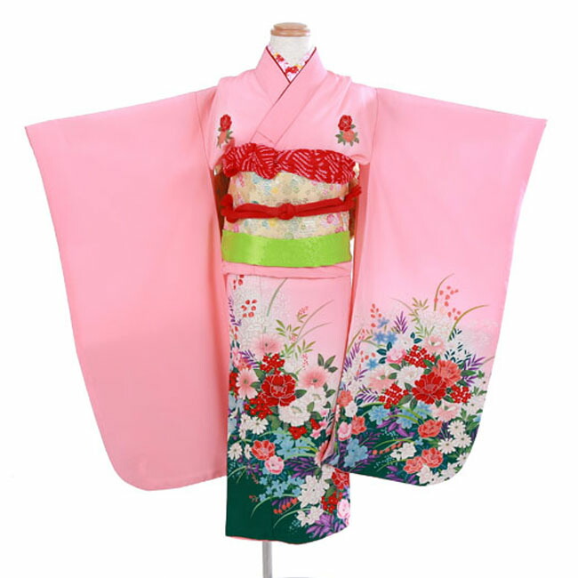 【レンタル】 七五三 7歳 女の子 着物 フルセット ( F7630 ) ピンク色 セット 衣装 レンタル 貸衣装 かしいしょう ７歳 七歳 ジュニア 女児 女子 孫 子供 ７５３ 753 しちごさん お参り 神社 写真 記念 お祝い 写真映え 写真館 往復送料無料