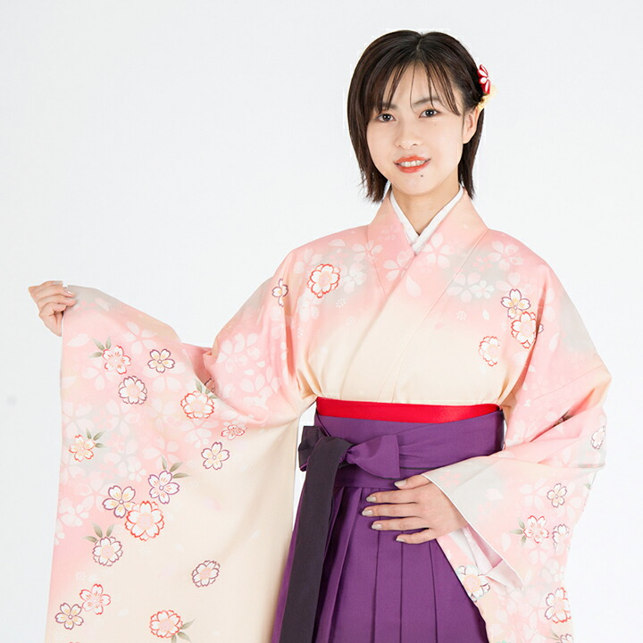 レンタル キッズファッション 袴 女児袴 送料無料 Hk 147 ピンク 紫 桜 セットレンタル 和服 袴 十三参り 6年生女の子 レンタル袴 かわいい袴 女児袴 卒業式袴 小学校卒業式袴 レトロモダン女児袴 子供ハカマレンタル 小学生卒業式袴 卒業式 ジュニア袴