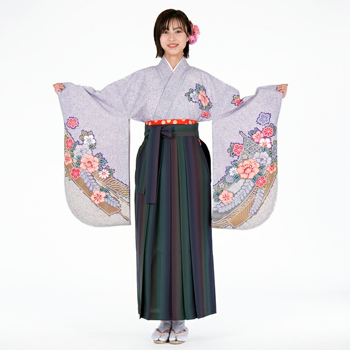 卒業式 牡丹 袴 和服 レンタル 卒業式 ハカマ 着物セット 送 往復送料無料 北海道 沖縄は 1 000円 Hk 44 番 袴 レンタル 品 小学生 料 送料無料 Hk 44 総絞り 紫 緑 牡丹 桔梗 セットレンタル 卒業式 袴 古典柄小学校卒業式袴 小学生卒業式袴 ジュニア