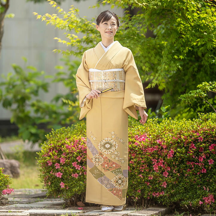 楽天市場】【レンタル 高級正絹 色留袖 フルセットレンタル】黄海松