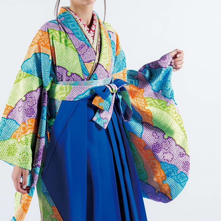 【レンタル】 レディース 袴セット 卒業式 (J-ROSSO-121) 150cm 160cm 170cm コバルトブルー 瑠璃色 鹿の子柄 雪輪尽くし 女性 レディース 成人 袴 はかま ハカマ フルセット 貸衣装 和装 卒業袴 成人袴 haneno oto J-ROSSO ジェイロッソ 成人式 式典 【往復送料無料】 42,900円