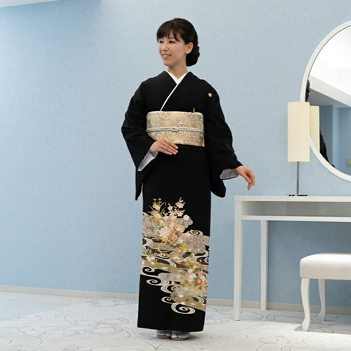 【留袖 レンタル フルセット】【往復送料無料】高級正絹 留袖 レンタル 花筏・観世水文様 TS-MI114 結婚式 母親 衣装 留袖 レンタル留袖 結婚式母親 親族 留袖 式典 叙勲 留袖 レンタル 安い オシャレ｜レンタルコスチュームのウエヤマ