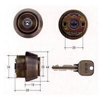 MIWA U9円柱 ＴＥ18手合い ブロンズ色 【FSMCY-134】【取替用円柱】【美和】【ミワ】