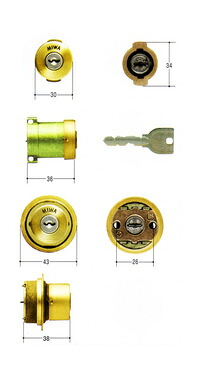 MIWA U9シリンダー DA75/TE0同一キータイプ ゴールド色【FSMCY-408】【取替用シリンダー】【美和】【ミワ】|鍵屋B.B