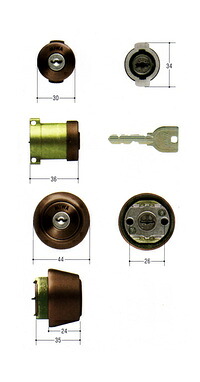 MIWA　Ｕ９シリンダー　ＤＡ75/ＴＥ24同一キータイプ　ブロンズ色【FSMCY-411】【取替用シリンダー】【美和】【ミワ】