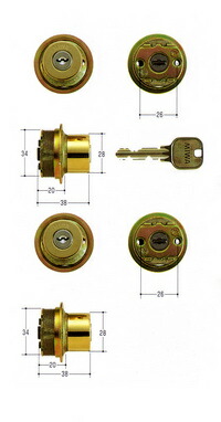 MIWA　Ｕ９シリンダー　ＴＥ０タイプ　２個同一　ゴールド色　【FSMCY-428】【取替用シリンダー】【美和】【ミワ】｜鍵屋Ｂ.Ｂ