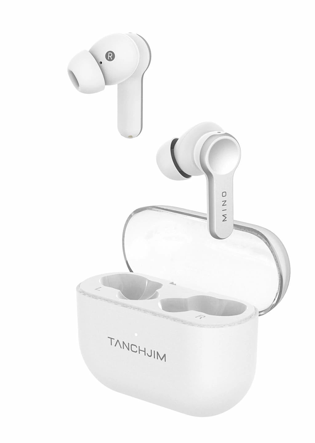 TANCHJIM MINO ワイヤレスイヤホン | アクティブノイズキャンセリング搭載 | HIFIサウンドクオリティ | Bluetooth 5.3 | 即時接続 | 軽量IPX4防水 | タッチボタンカスタマイズ対応 | 最大37時間再生 (白)