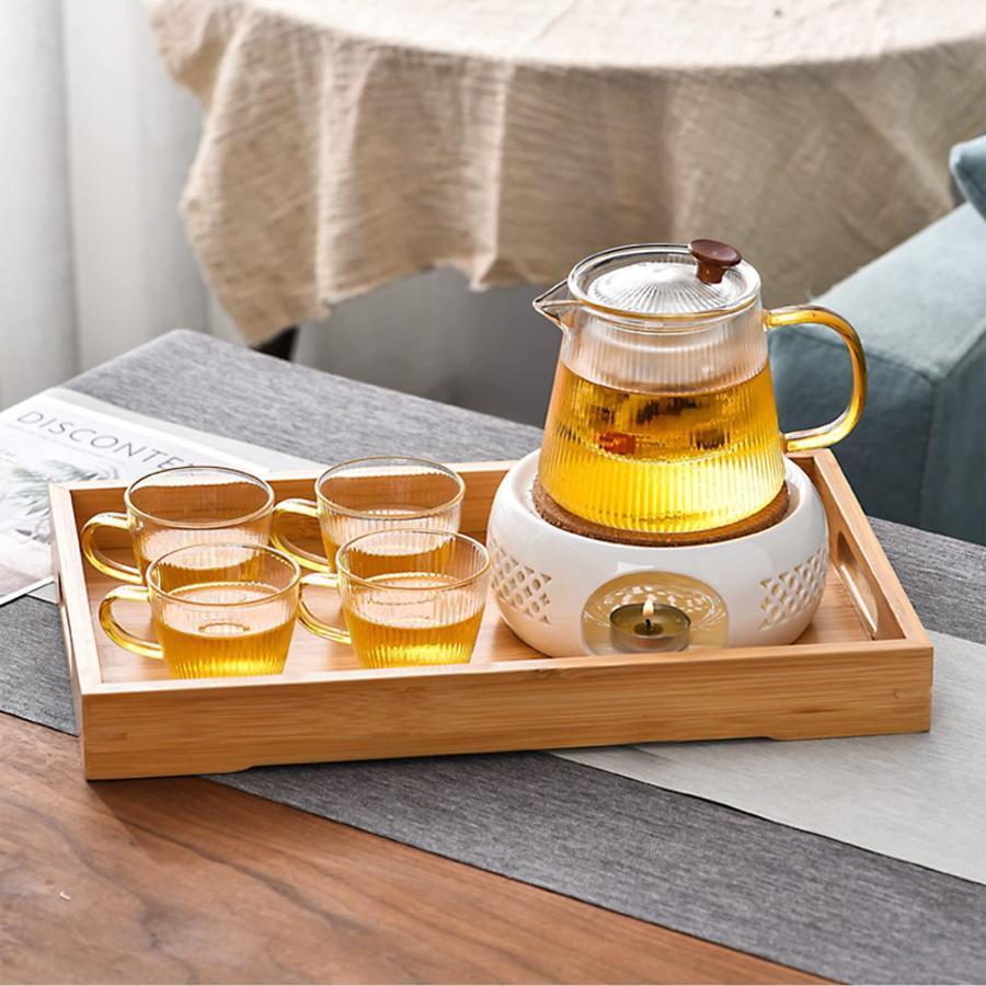 紅茶の葉入れる御先棒、ティーポットウォーマー、450ml 耐熱硝子 ティーポット 茶こし付き添い人 硝子 、保温 キャンドルウォーマー ティーウォーマン 仕掛ける 紅茶 紅