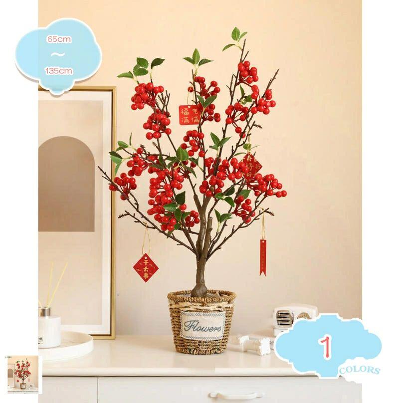 赤果実 人工観葉植物 人工樹木 フェイクグリーン 人工観葉植物 インテリア 屋内 開店 鉢植え フェイクツリー ホーム オフィス ガーデン モダン 装飾用 造木 人工観葉植物 大型 フェイクツリー 自然でリアル フェイクグリーン shopcp