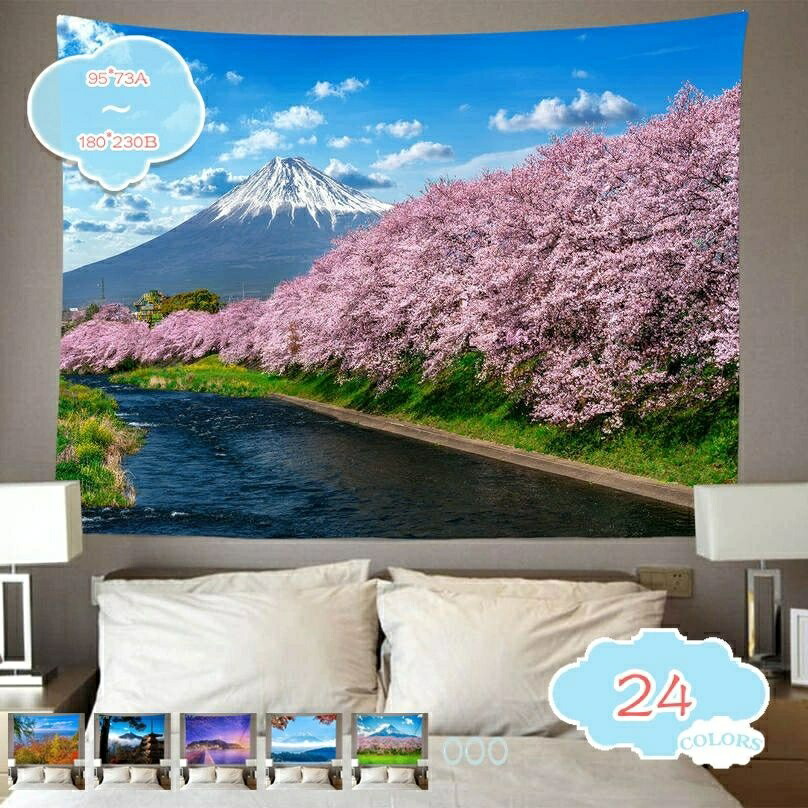 自然風景 タペストリー 壁掛け 風景 癒しの緑 花 春 インテリア 多機能壁掛け おしゃれ 大判 ピンク 桜の花 桜溢れの小道 モダンなアート 布ポスター 模様替え 新年祝い リビング お店 窓 目隠し カーテン 新居祝い 個性ギフト shopcp