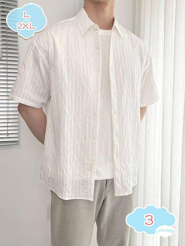 カジュアルシャツ メンズ 夏 半袖 大きいサイズ 男性用 開襟シャツ ジャケット 体型カバー ポケット付き ビジネス 軽い 柔らかい かっこいい 無地 シンプル 薄手 ファッション 耐久性 運動 スポーツウェア shopcp｜ブリッジ雑貨