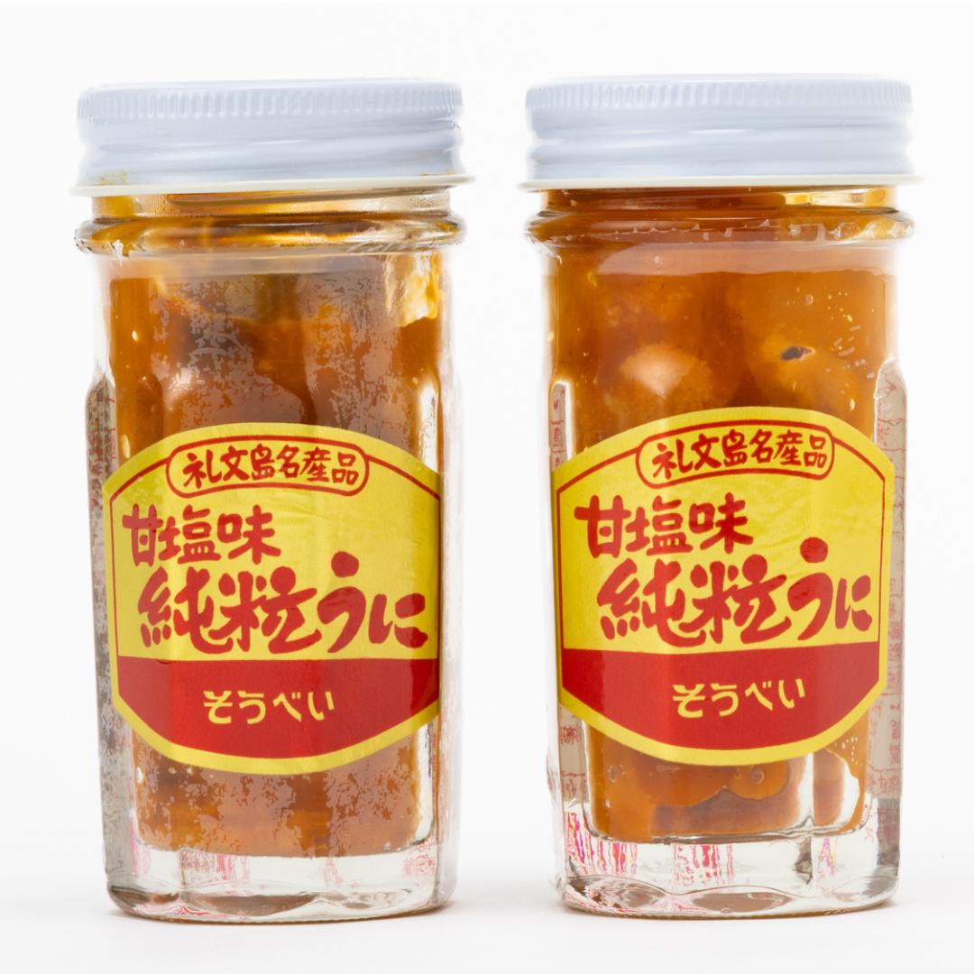 北海道礼文産エゾバフンウニ一夜漬純粒うに（60g×2本）<br>