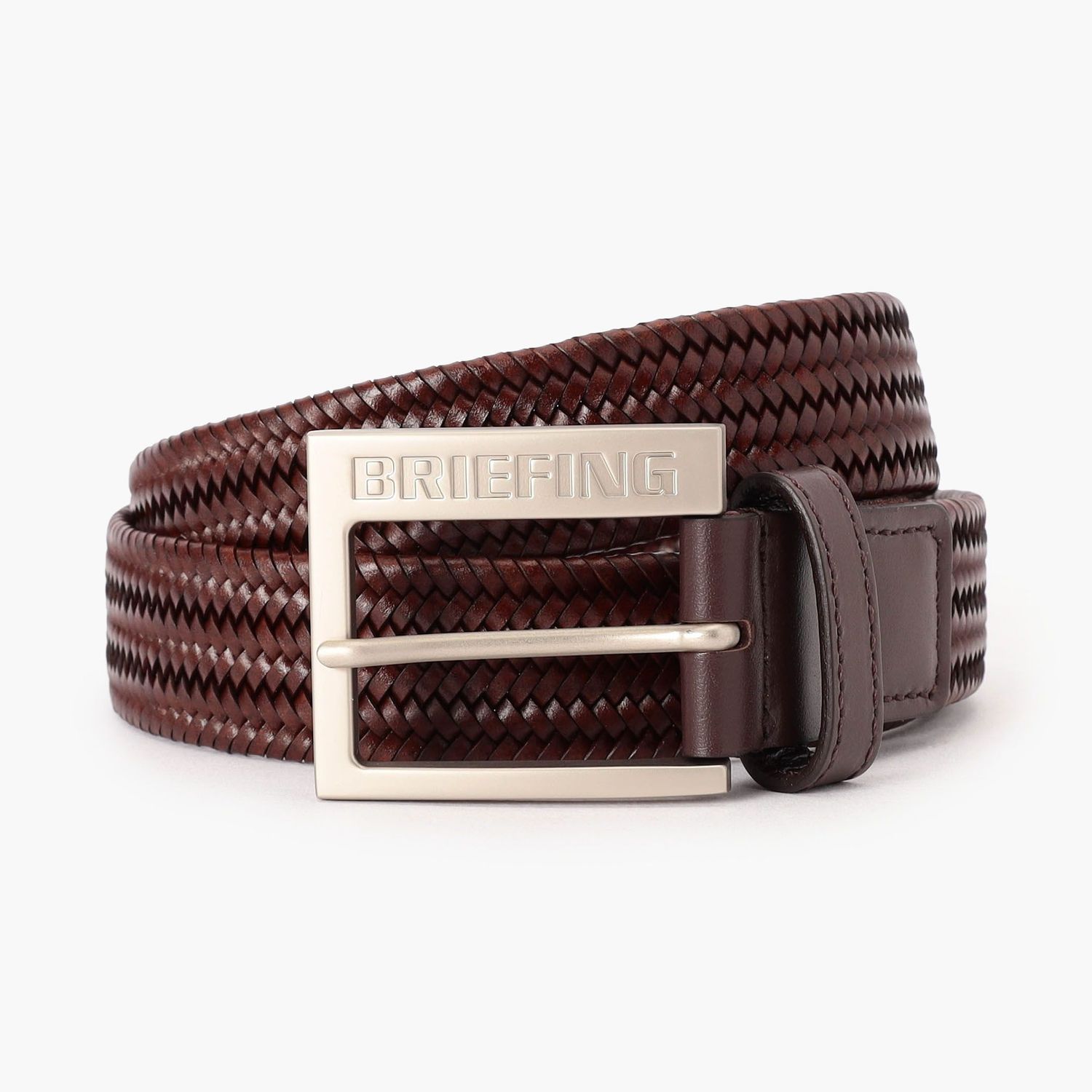 【BRIEFING公式】MEN’S SQUARE BUCKLE LEATHER MESH BELT|BRIEFING 公式 店