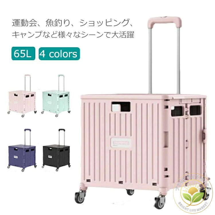 キャリーカート ショッピングカート 買い物カート 椅子付き 高齢者用 キャリーカート 蓋つき ブレーキ付き 65L 横押し 大容量 4輪 折りたたみ 軽量 買い物カー ミニ キャンプ アウトドア