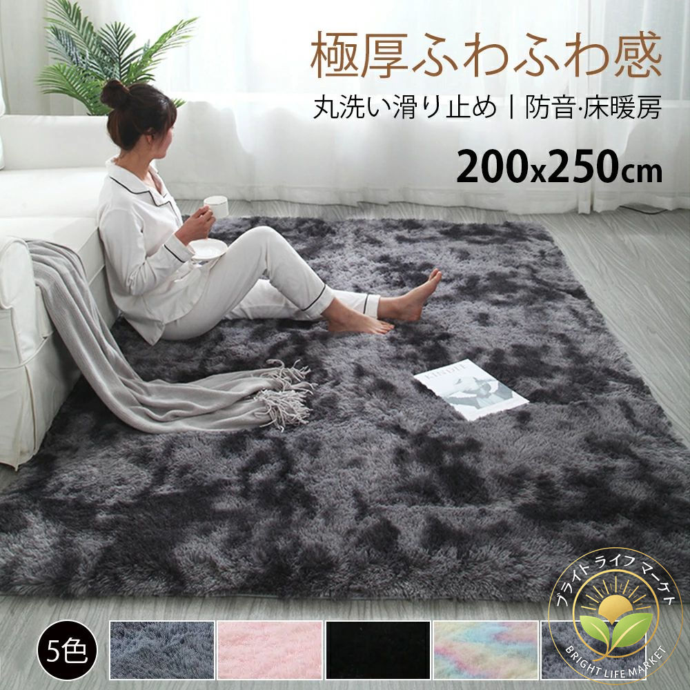 引っ敷き 洗える 引っ敷き 200*250 洗える引っ敷き リビング シャギーラグ ホットカーペットカバー 引っ敷き 洗い濯ぎ可 羊肉 ブラック-グレー-レンボ