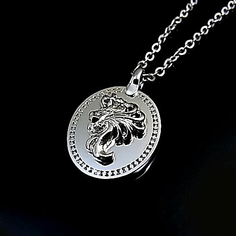 LION HEART/ステンレスアクセ【百獣の王ハート型】メンズ L大きさ ライオンモチーフコイントップ ステンレス鋼首飾り【貨物輸送無料】LHMN011H(国内定め事品)