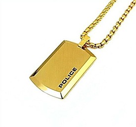 POLICE/accessory【ポリスアクセ】PURITY ミニプレートタグトップ ステンレス ネックレス ゴールド【送料無料】25988PSG02(国内正規品)
