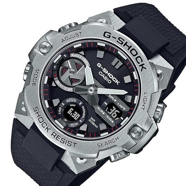 CASIO/G-SHOCK【カシオ/Gショック】G-STEEL/Gスチール モバイルリンク ソーラー腕時計 メンズ ガンメタ文字盤 ラバーベルト 海外モデル【並行輸入品】GST-B400-1A