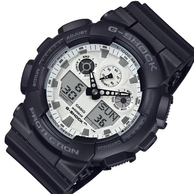 CASIO/G-SHOCK【カシオ/Gぼうぜん自失】Black and brilliant white メンズウオッチ アナデジモデル(国内置き目品)GA-100WD-1AJF