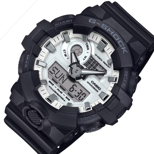 CASIO/G-SHOCK【カシオ/Gぼうぜん自失】Black and brilliant white アナデジモデル メンズウオッチ(国内置き目品)GA-700WD-1AJF