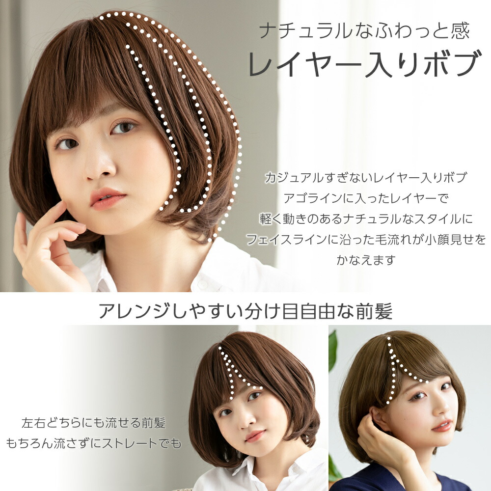 楽天市場 ウィッグ ボブ 総手植え ウイッグ フルウィッグ 医療用ウィッグ 医療用 自然 手植え かつら ボブウィッグ ミディアム ショートボブ 軽い 軽量 抗がん剤 白髪隠し 黒髪 レディース レイヤー ワンカール ボブスタイル 女性 つけ毛 結婚式 ハロウィン コスプレ