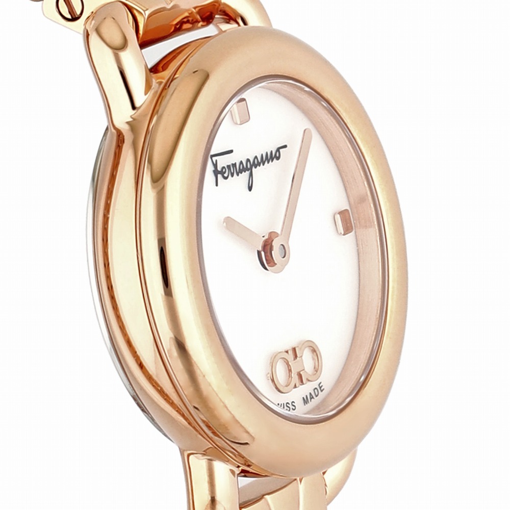 ベルトカラ フェラガモ Ferragamo レディース腕時計 VARINA 22mm ホワイト×ライトブラウン SFHT01222