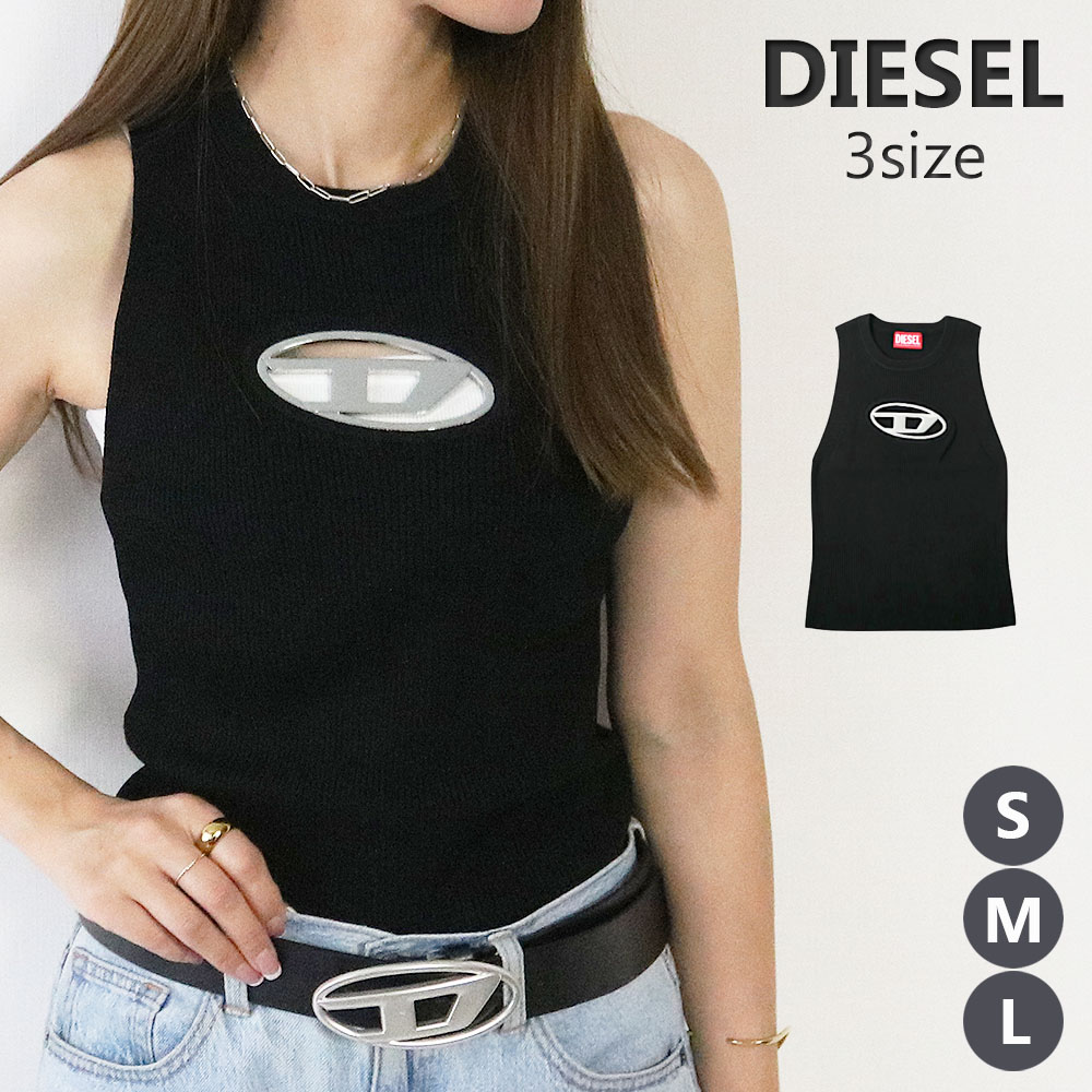 ［値下げ可］DIESEL ディーゼル M ノースリーブ イタリア製 美品 希少 レディース ニット ノースリーブ（ニット/セーター）｜DIESEL