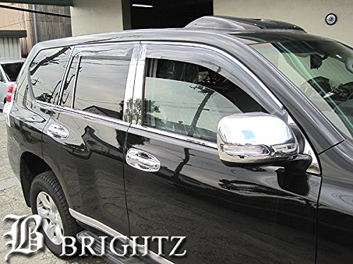 【 BRIGHTZ プラド 150 151 前期 超鏡面ステンレスメッキピラーパネル バイザー有用 12PC 】 【 PIL－SIL－300 】